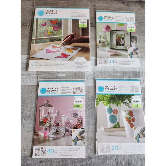 NEW Martha Stewart - Paintable Clings Flowers + Retired - Lot of 4 NEW #31 - Picture 1 of 11